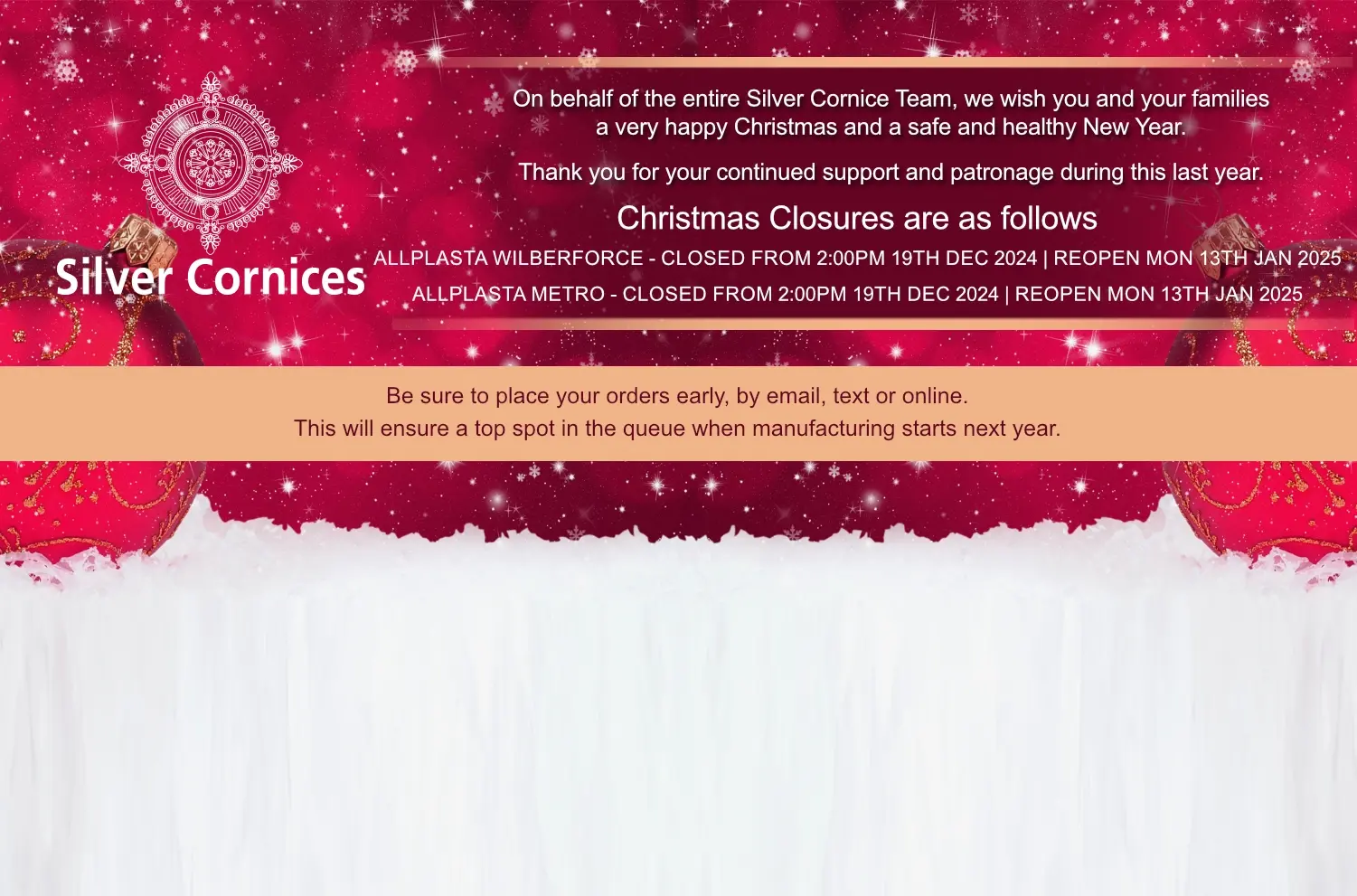 Christmas Closure